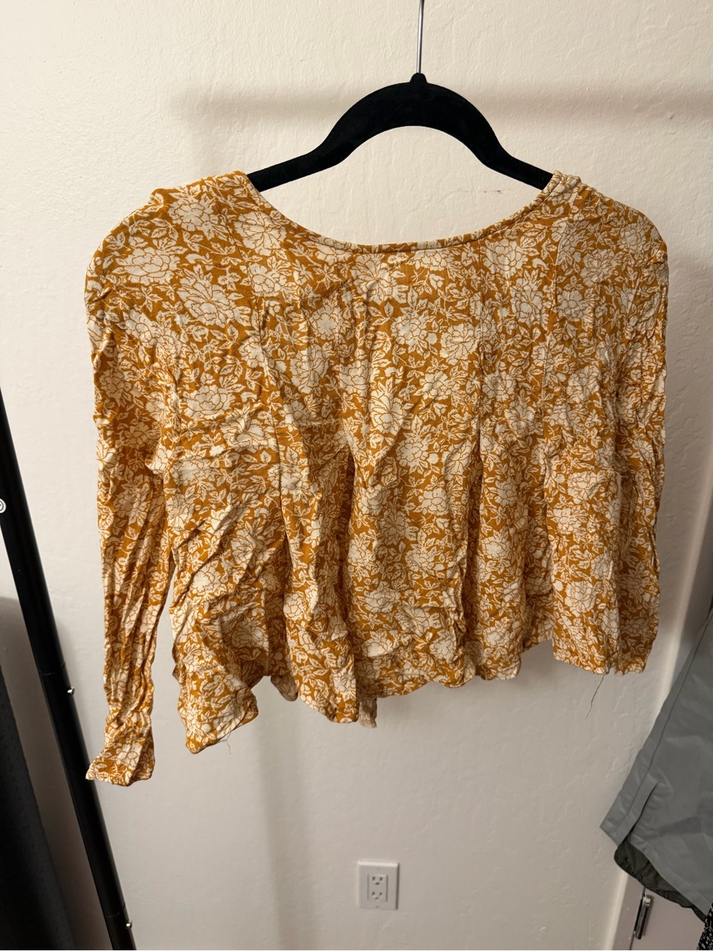 Urban Outfitters Mustard Yellow Floral Blouse